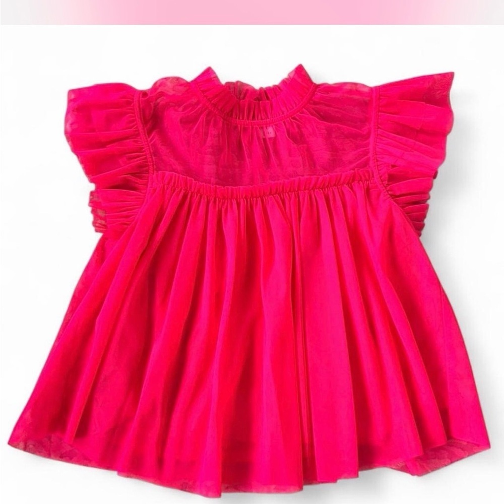 Joie Vibrant Pink Ruffle Blouse
